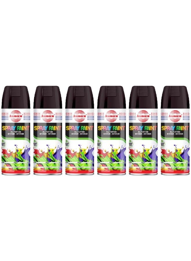 Asmaco Spray Paint - Black - 400 Ml - Set of 06