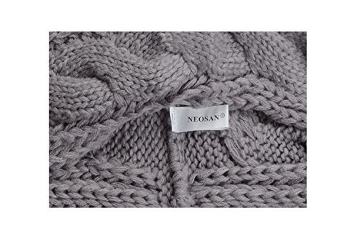 NEOSAN Womens Thick Ribbed Knit Winter Infinity Circle Loop Scarf Twist Grey - Image 4