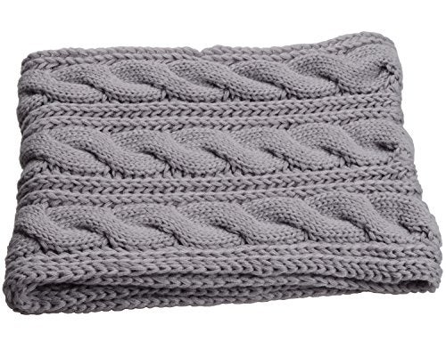 NEOSAN Womens Thick Ribbed Knit Winter Infinity Circle Loop Scarf Twist Grey - Image 3