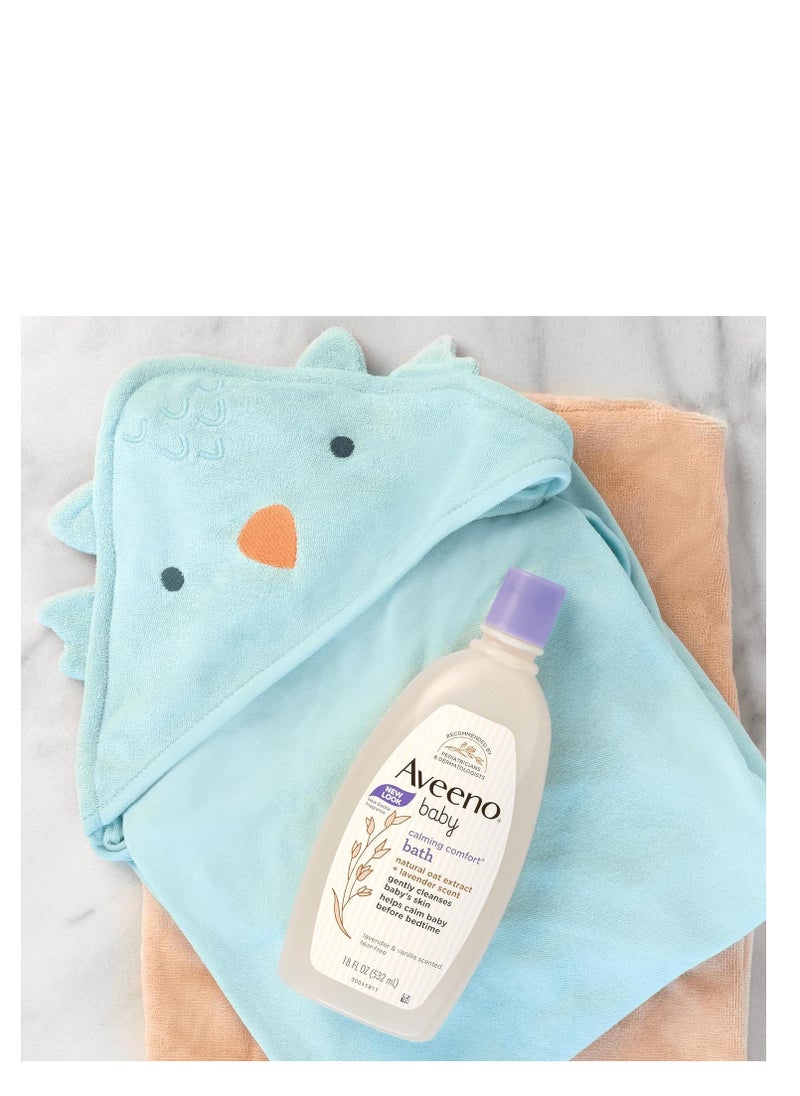 Aveeno Baby Aveeno Baby calming comfort bath & lotion set nighttime baby skin care products with natural oat lavender & vanilla scents paraben phthalate & phenoxyethanol free  - Image 5