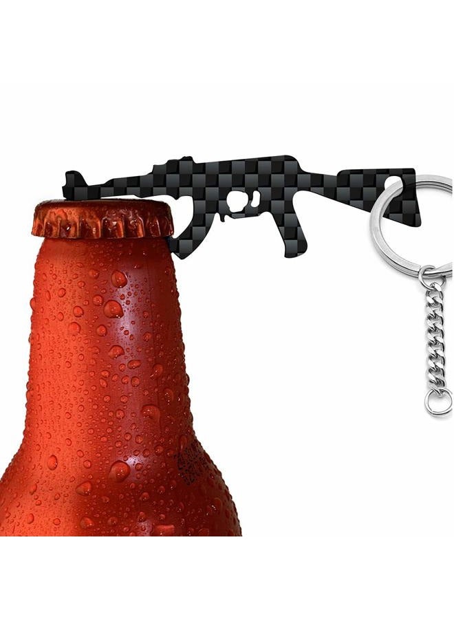 CRMPro Carbon Fiber Bottle Opener 2 Pack, Ultralight Keychain Bottle Openers for Outdoor Campaign Bar Restaurant, Portable Wine Opener Best Gift for Men Soldier - Image 2