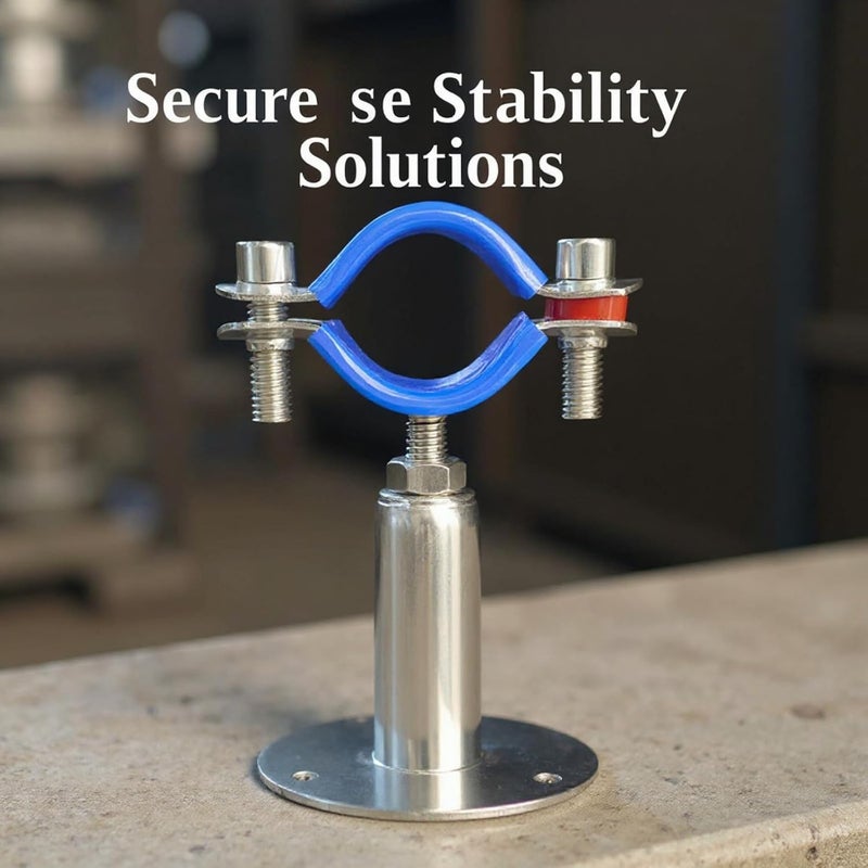 8 Pcs Pipe Supports with Anti-Slide Pad, 304 Stainless Steel Clamp, Adjustable, 0.98-1.06 in Diameter - Image 5