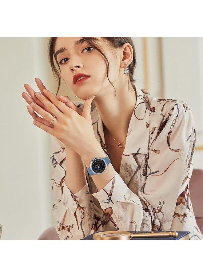 Silicone Bands For Samsung Galaxy Watch 8 Band 40mm 44mm/Galaxy Watch 8 Classic Band 46mm No Gap Soft Silicone Replacement Strap for Men Women (Blue) - Image 4