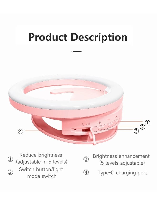 Ring Light for Computer Video Conference Lighting Zoom Meeting, Video Calls, Webcam Lighting, Online Learning, 3 Color Modes 3000K-7000K Dimmable Selfie Ringlight for Phone/Computer