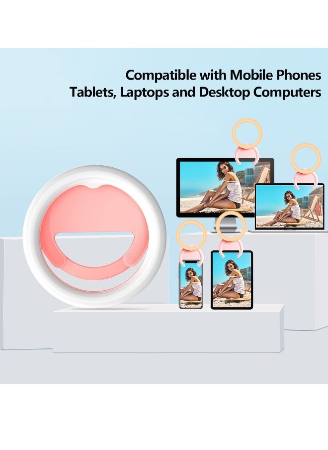 Ring Light for Computer Video Conference Lighting Zoom Meeting, Video Calls, Webcam Lighting, Online Learning, 3 Color Modes 3000K-7000K Dimmable Selfie Ringlight for Phone/Computer