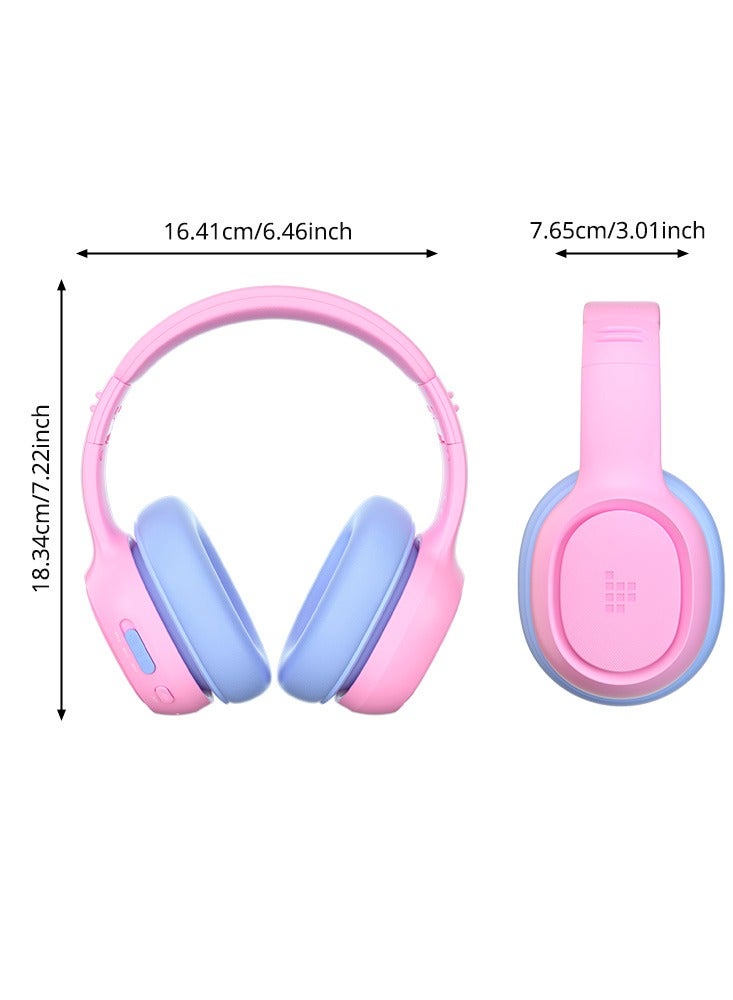 Tronsmart KH03 Kids Noise Cancelling Bluetooth Headphones, Safe Volume Control, Wireless Headphones with Light & Microphone, 70H Playtime, Built-in Audio Cable, for School/Travel/Airplane (Pink) - Image 2