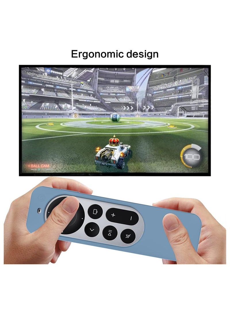 O Ozone Silicone Case for Apple TV 4K Siri Remote 2021 Cover, Anti Slip Protective Case for Apple TV 4K 6 Generation 2021 Remote Control, Apple 4K Siri Remote 2nd Gen Cover (Light Blue)  - Image 2