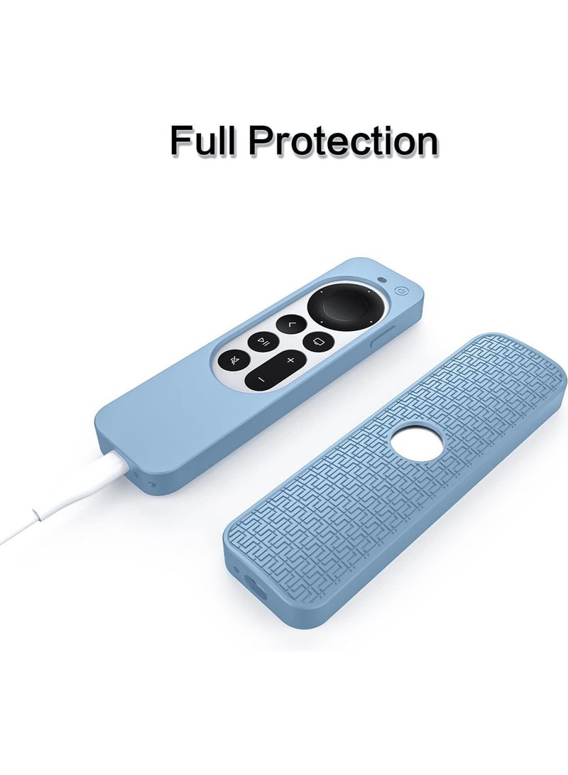 O Ozone Silicone Case for Apple TV 4K Siri Remote 2021 Cover, Anti Slip Protective Case for Apple TV 4K 6 Generation 2021 Remote Control, Apple 4K Siri Remote 2nd Gen Cover (Light Blue)  - Image 3