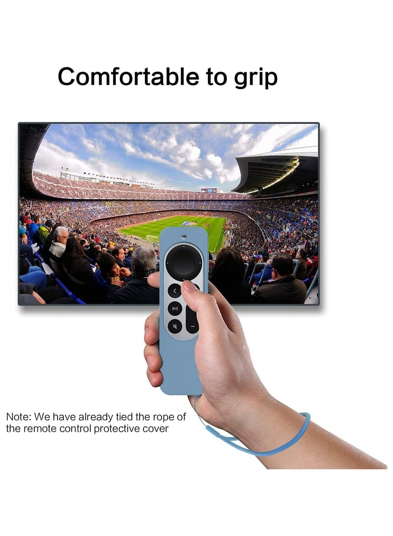 O Ozone Silicone Case for Apple TV 4K Siri Remote 2021 Cover, Anti Slip Protective Case for Apple TV 4K 6 Generation 2021 Remote Control, Apple 4K Siri Remote 2nd Gen Cover (Light Blue)  - Image 4