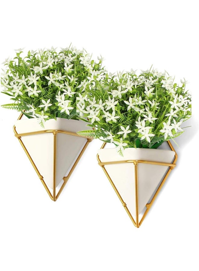 Rinlong Artificial UV Resistant Flowers Outdoor Fake Plants Lifelike White Greenery Plastic Flowers Farmhouse Plants Shrubs for Hanging Planter Garden Patio Sidewalk Kitchen Decor - Image 4