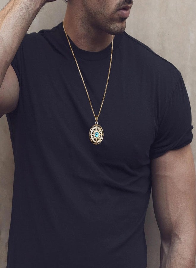 AsAlways Sun Necklace for Men Stainless Steel Gold Sun with Evil Eye Pendant Necklace Bohemian Protection Jewelry Gift - Image 3