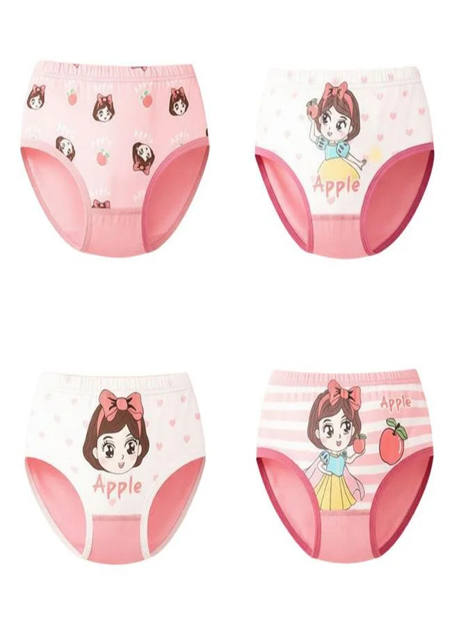 babyqlo Girls Cotton Apple Girl Print Pack of 4