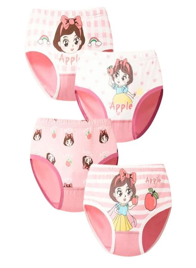 babyqlo Girls Cotton Apple Girl Print Pack of 4