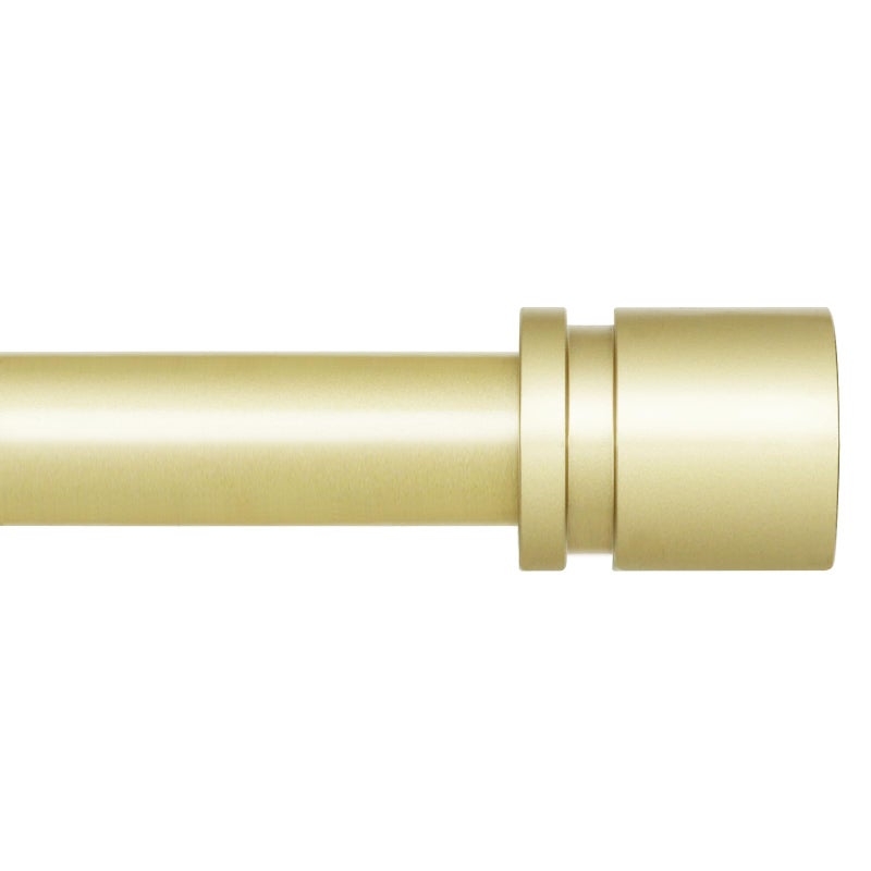 Byondeth Curtain Rods for Windows 16 to 144 Inches Adjustable Length 1 Inch Diameter Window Curtain Rod with Aluminium Finials, Warm Gold - Image 1