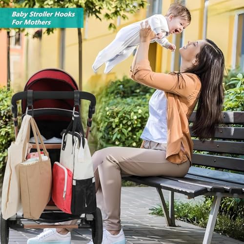 Gozaqe Baby Stroller Hooks for Bags,2 PCS,Universal Stroller Clips and Hooks with Metal Carabiner,Stroller Accessories for Stroller, Bike, Pram, Motorbike, Shopping Cart - Image 5