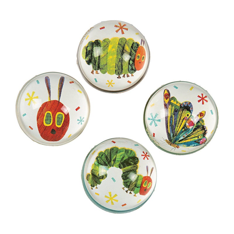 Fun Express Eric Carle’s The Very Hungry Caterpillar Bouncy Ball Assortment - Toys - Bouncing Balls - Birthday - 12 Pieces - Image 1
