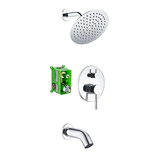 sumerain Tub and Shower Faucet Set with Valve Included, Shower System with Tub Spout Chrome - Image 1