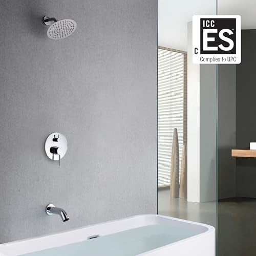 sumerain Tub and Shower Faucet Set with Valve Included, Shower System with Tub Spout Chrome - Image 2
