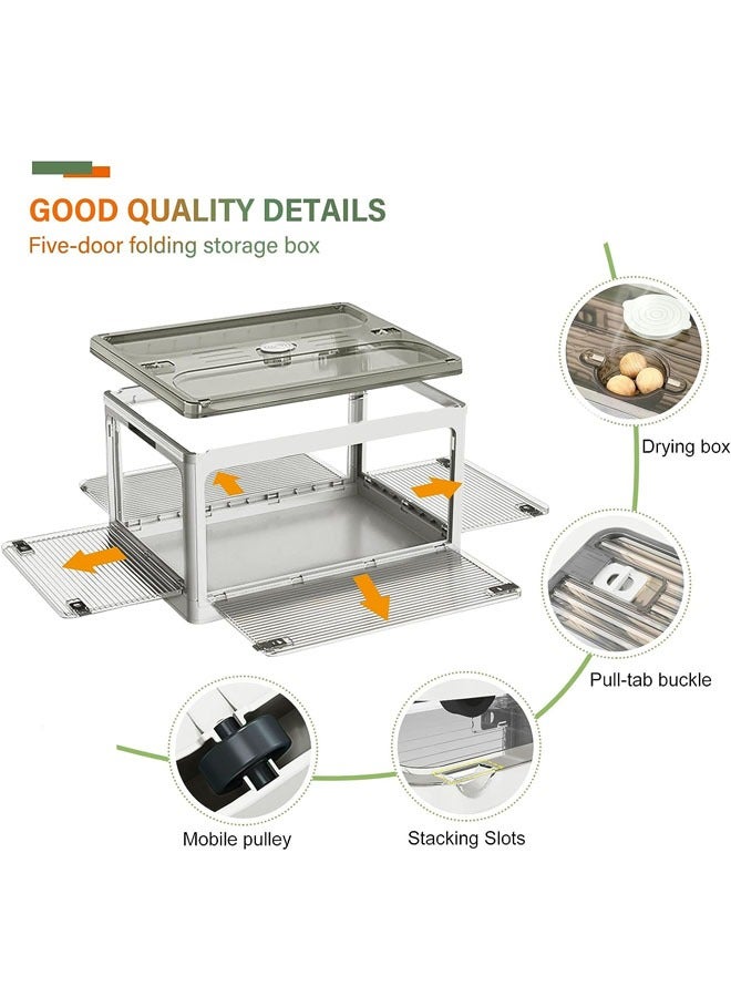 إن كي أكس صندوق تخزين شفاف قابل للطي متعدد الاستخدام للكتب والأغراض المنزلية - Image 3