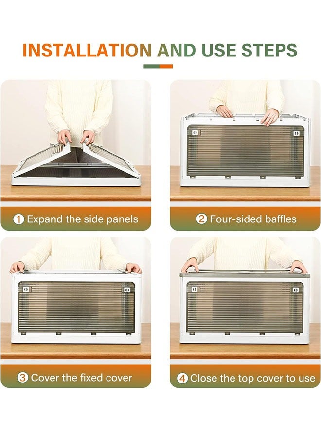 إن كي أكس صندوق تخزين شفاف قابل للطي متعدد الاستخدام للكتب والأغراض المنزلية - Image 5