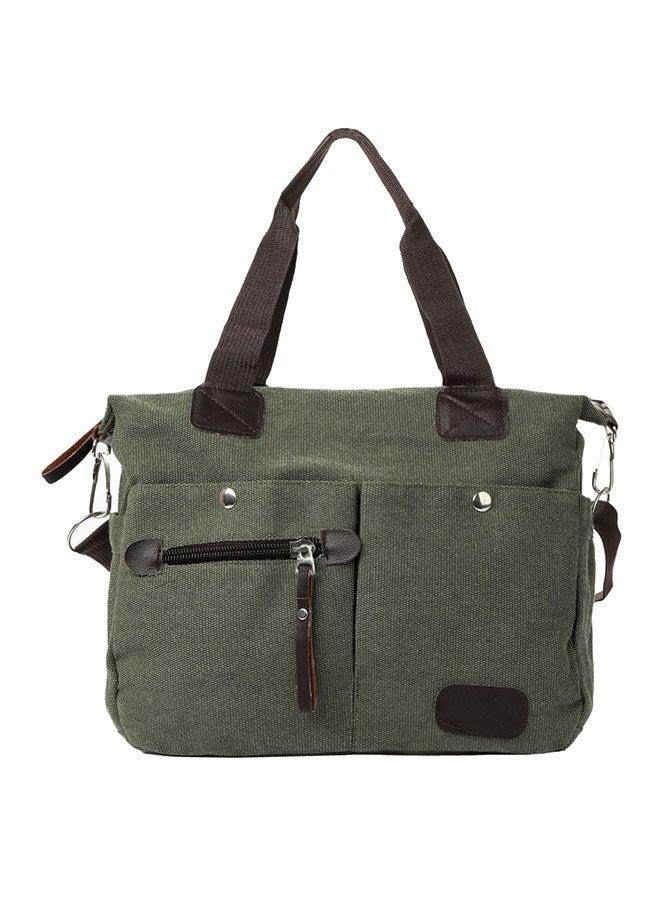 BAGGRA Zipper Closure Shoulder Bag Green
