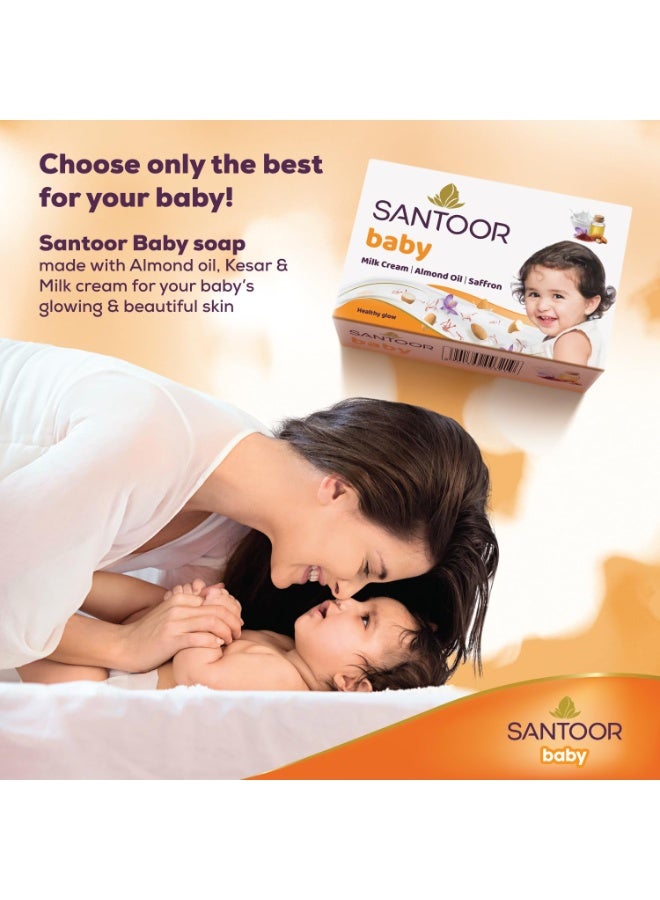 سانتور صابون استحمام للأطفال من سانتور مع كريم الحليب والزعفران وزيت اللوز لبشرة ناعمة ونضرة| تركيبة ذات رغوة لطيفة وغنية مع عطر خفيف| 125 جرام × 3 - Image 3