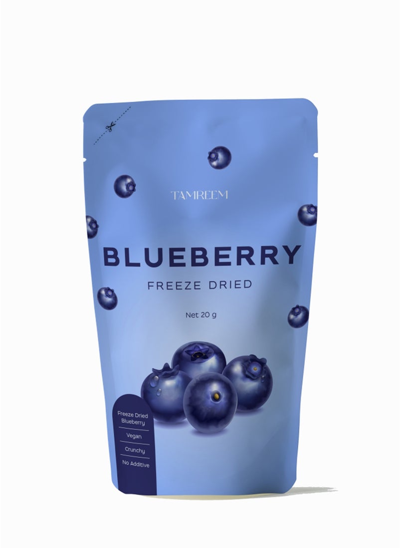 TAMREEM Tamreem Freeze Dried Blueberry Healthy Crunchy Snack -  No Additives -  Vegan 20g 