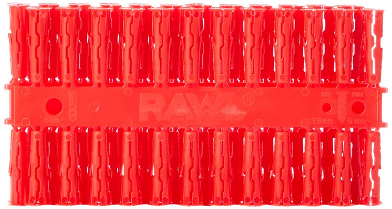 Rawlplug Uno Universal Contract Wallplug 6 mm RED | Rawl Plugs for Plasterboard, Masonry, Brick, Concrete | Solid Wall Plug Anti Rotation Features | Plasterboard Fixings Plug Pack of 96,R-U1-RED-96-C - Image 2