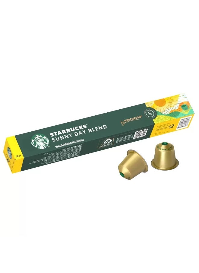 Starbucks Starbucks Sunny Day Blend Ground Roasted Coffee Capsule By Nespresso With Intensity 5- 10pcs 