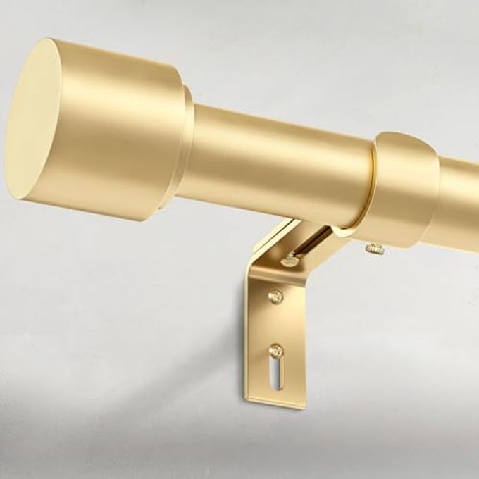 GOLD CURTAIN RODS FOR WINDOWS 28 TO 48 INCH 1 INCH ADJUSTABLE HEAVY DUTY EASY INSTALL CURTAIN RODS SET FOR OUTDOOR PATIO FARMHOUSE BEDROOM LIVING ROOM GOLD 3060