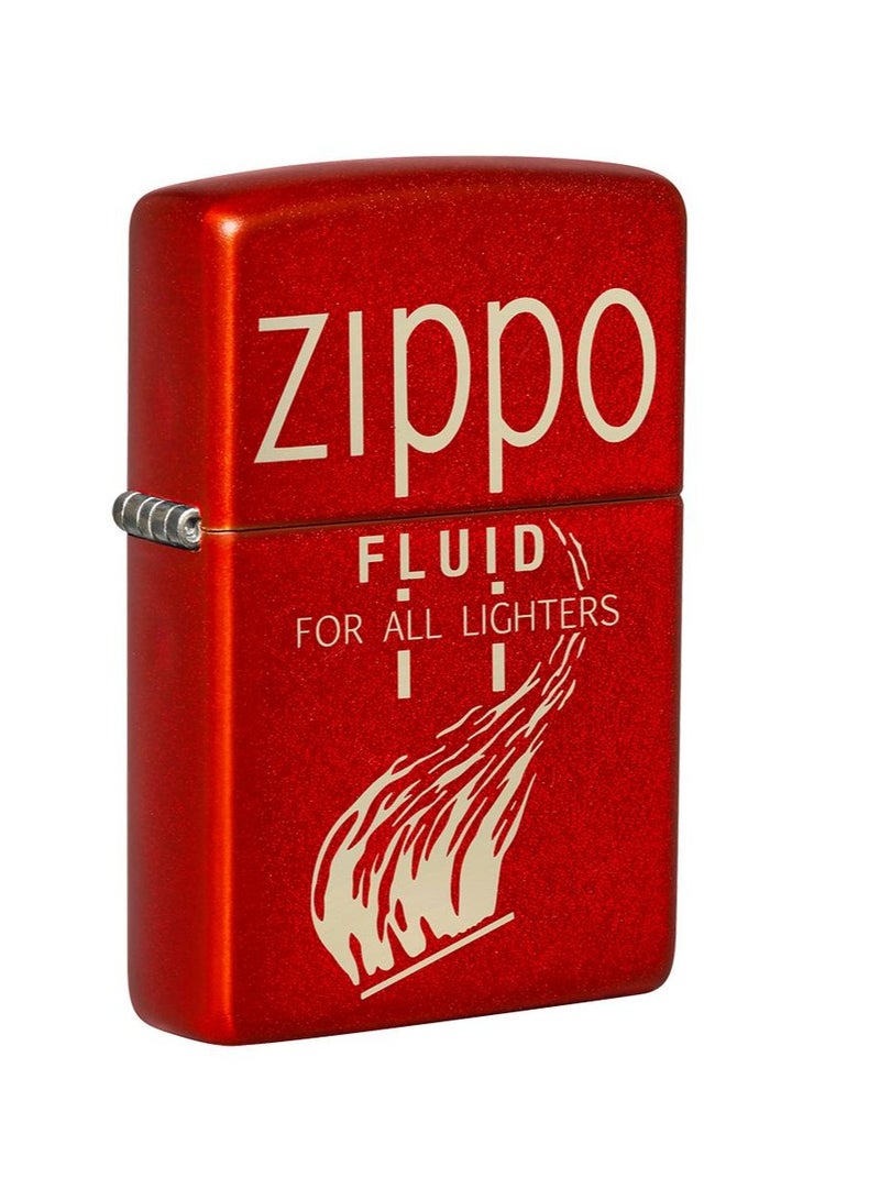 Zippo Retro Design Metallic Red Windproof Lighter - Image 1