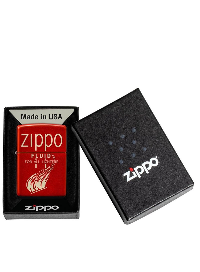Zippo Retro Design Metallic Red Windproof Lighter - Image 3
