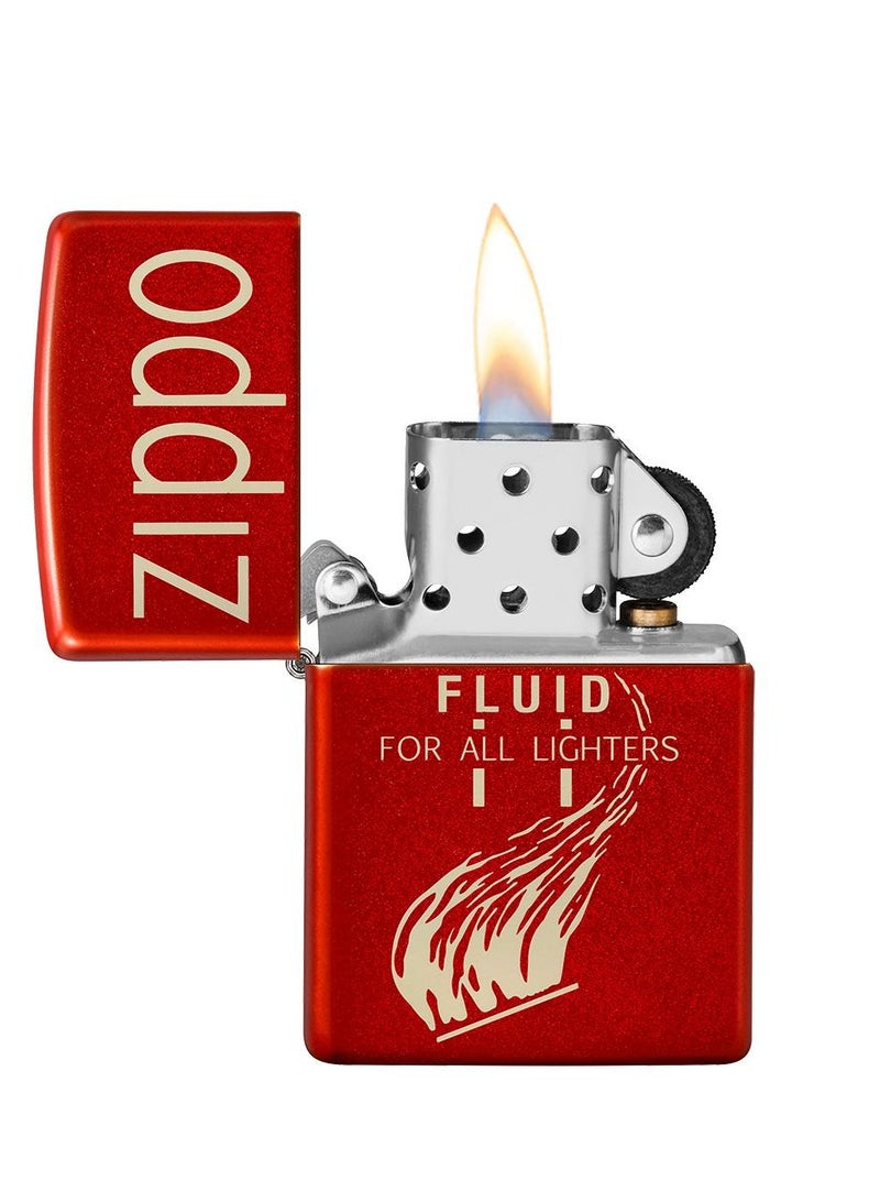 Zippo Retro Design Metallic Red Windproof Lighter - Image 2