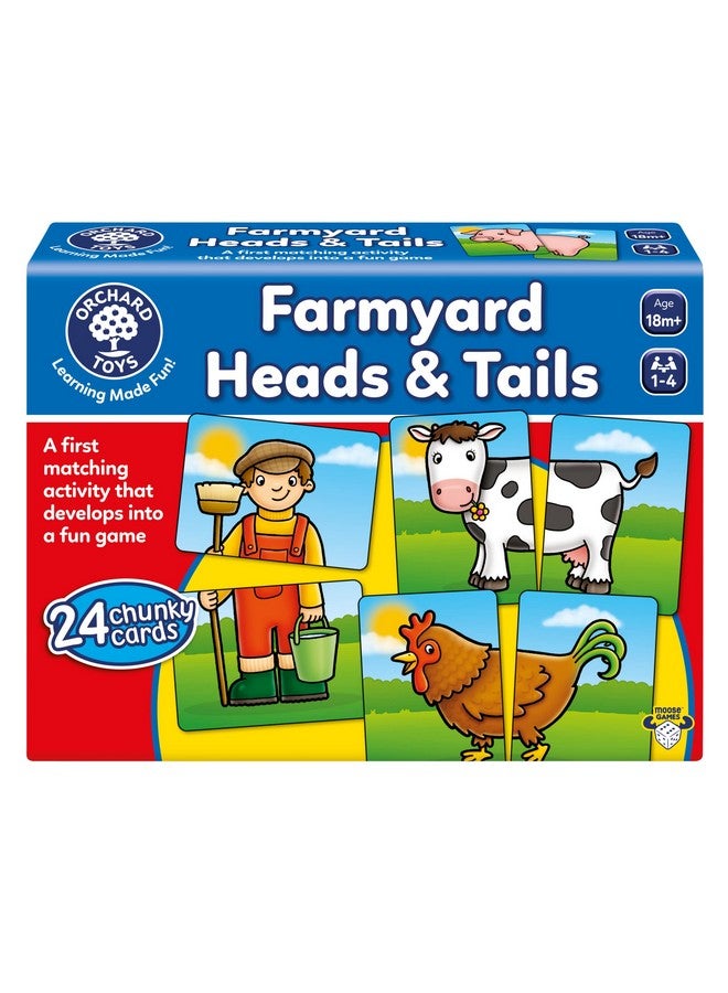 Orchard Toys Moose, Farmyard Heads & Tails Game. A First Matching Activity That develops into a Fun Game. 24 Chunky Cards. Age 18 Months+. 1-4 Players - Image 1