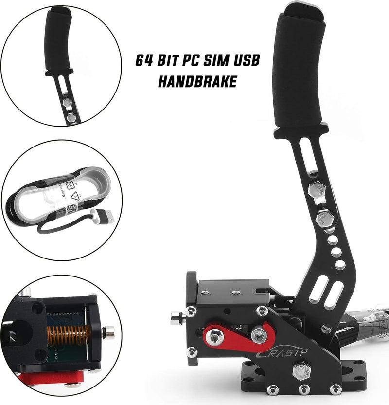 RASTP 64Bit PC USB Handbrake SIM for Racing Games - Compatible with Logitech G27 G25 G29 T500 T300 - Image 1