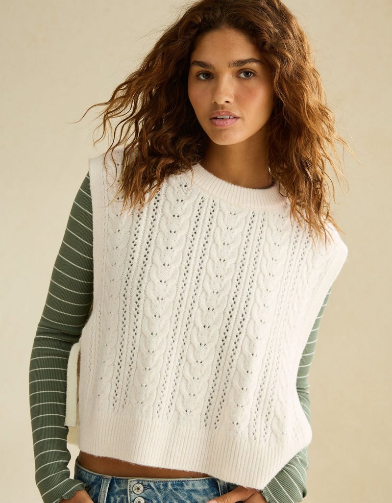 American Eagle AE Whoa So Soft Cable Knit Vest - Image 1