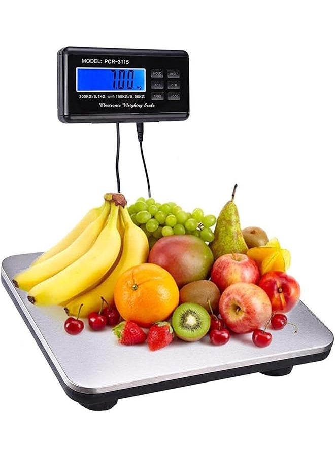 PROMASS - promass Portable Shipping Scale 660lbs Heavy Duty Stainless Steel LCD Digital Platform for Shipping Postal 300kg - Image 1