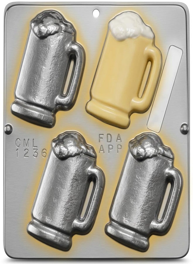 Food Beer Mug Medium Chocolate Candy Mold 1236 with 4 Cavities - Image 1