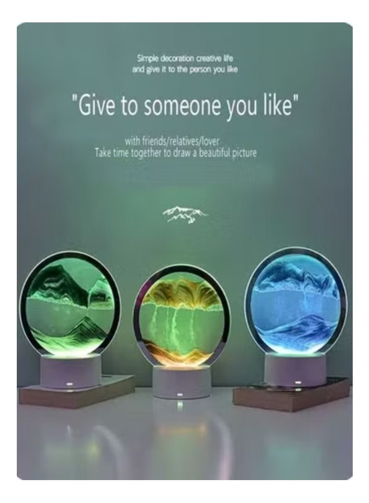 أكاليكس 3د المشهد الطبيعي الديناميكي الفن الرمال اللوحة الرمال من الوقت مصباح الرمال المتحركة اللوحة لمبة مكتب - Image 4