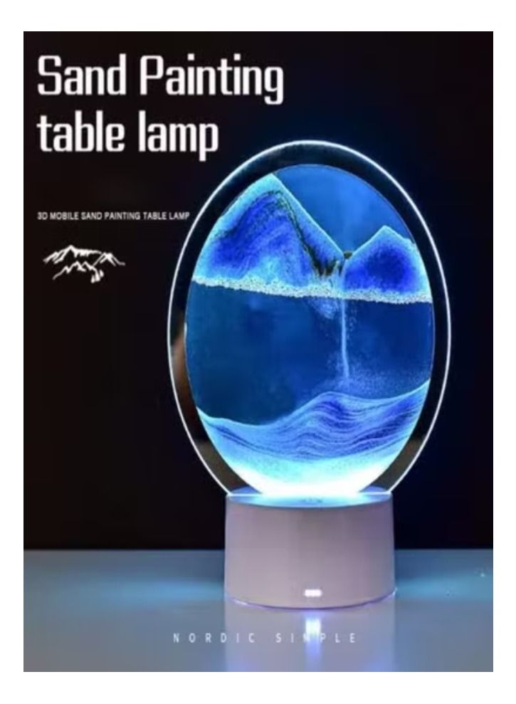 أكاليكس 3د المشهد الطبيعي الديناميكي الفن الرمال اللوحة الرمال من الوقت مصباح الرمال المتحركة اللوحة لمبة مكتب - Image 3