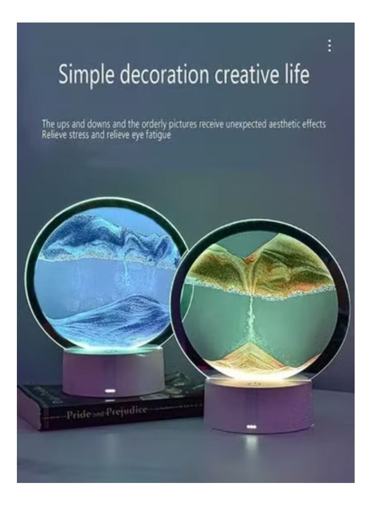 أكاليكس 3د المشهد الطبيعي الديناميكي الفن الرمال اللوحة الرمال من الوقت مصباح الرمال المتحركة اللوحة لمبة مكتب - Image 2