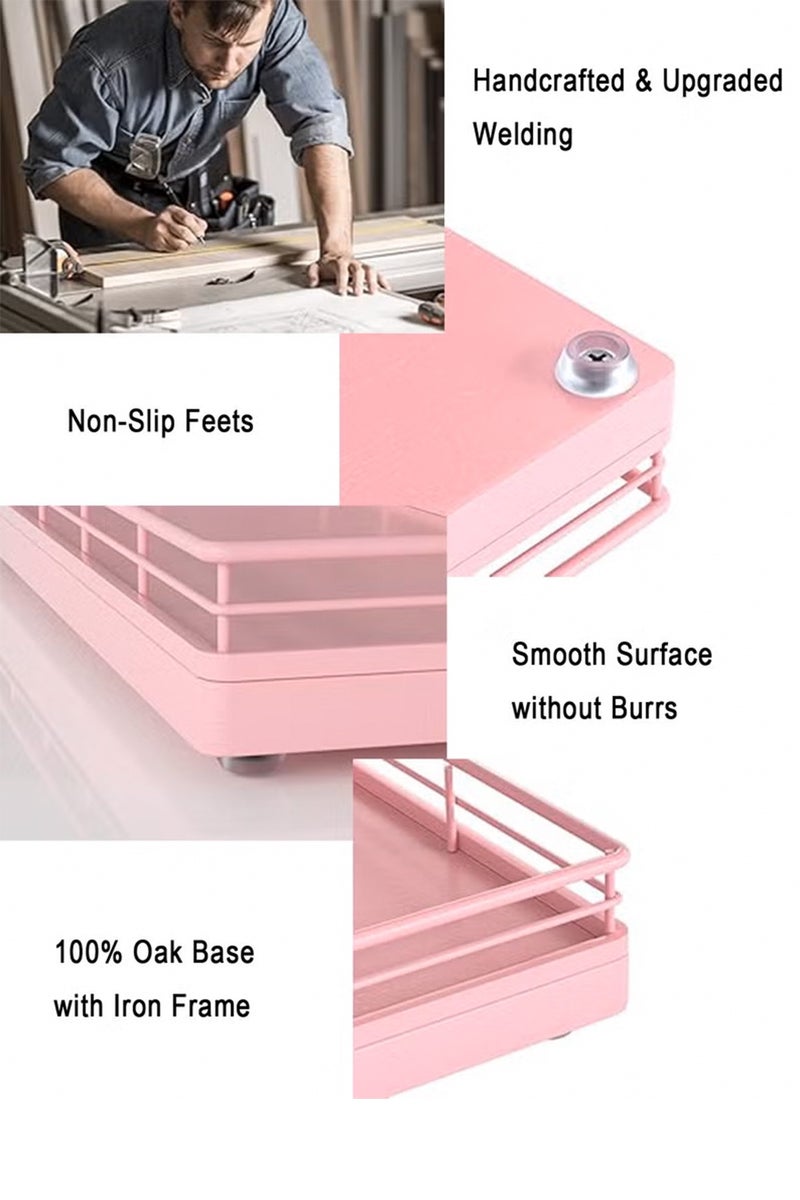 Bukela Oak Bathroom Tray for Counter, 11" Wooden Vanity Tray for Perfume Makeup Candle, Kitchen Sink Countertop Organizer for Soap Dispenser Sponge Holder, Toilet Tank Coffee Table Bar Tray - Image 4