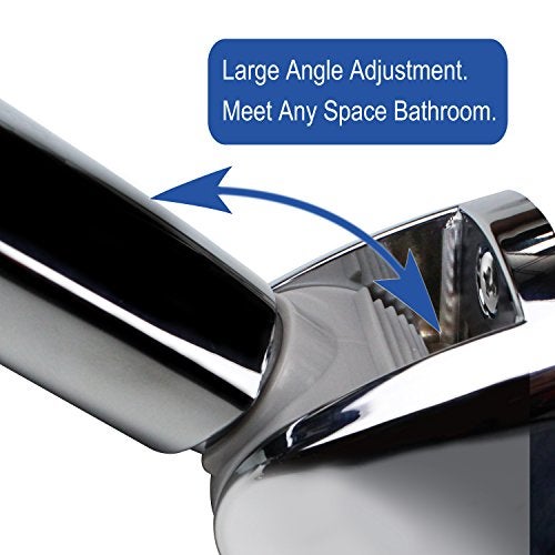 YOO.MEE On Wall Mount Shower Bracket for Handheld shower head, Height Adjustable Holder - Large Angle Adjustable to Meet any Space Bathroom- Chrome - Image 2