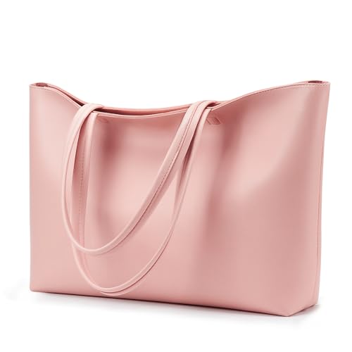 KALIDI FANCY FOREST KALIDI Tote Bag Zipper Shoulder Bag Faux Leather Purses for Women Casual Handbag Work Dating College, Pink - Image 1