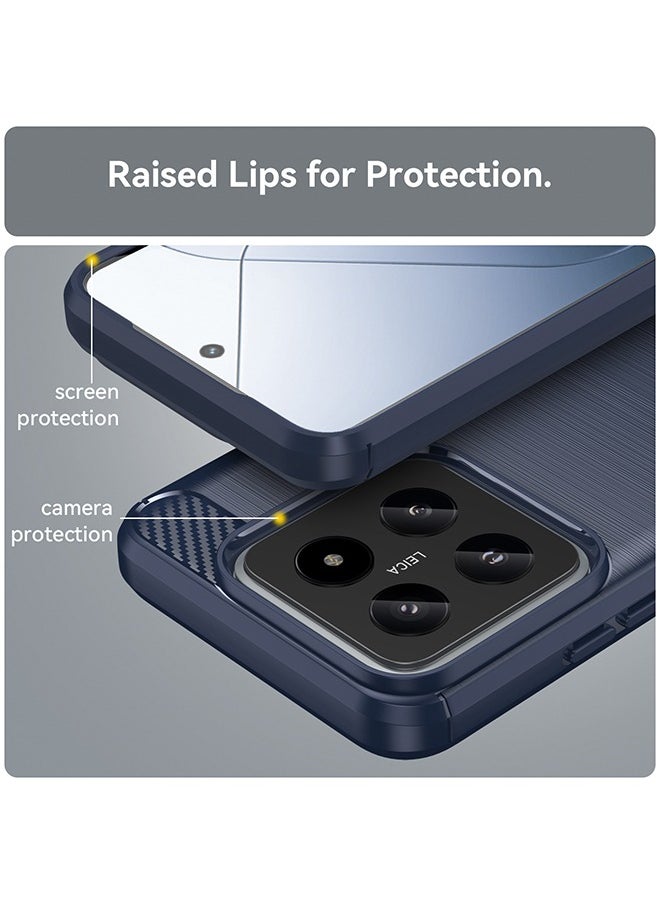 SNBFA - Xiaomi 14 Case Cover with Soft TPU Carbon Fiber Texture Anti-Scratch Shockproof Slim Anti-Drop Bumper Back Cover Comfortable Touch shell Phone Accessory for Xiaomi 14 5G - Image 1
