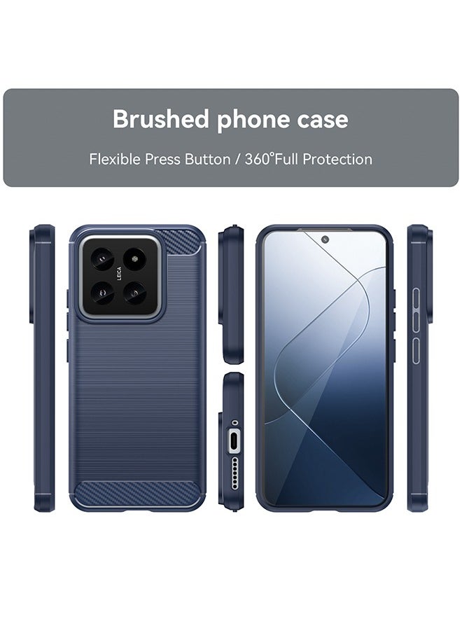 SNBFA - Xiaomi 14 Case Cover with Soft TPU Carbon Fiber Texture Anti-Scratch Shockproof Slim Anti-Drop Bumper Back Cover Comfortable Touch shell Phone Accessory for Xiaomi 14 5G - Image 1
