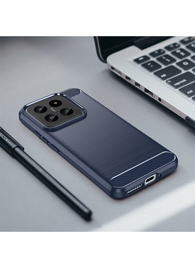 SNBFA - Xiaomi 14 Case Cover with Soft TPU Carbon Fiber Texture Anti-Scratch Shockproof Slim Anti-Drop Bumper Back Cover Comfortable Touch shell Phone Accessory for Xiaomi 14 5G - Image 1