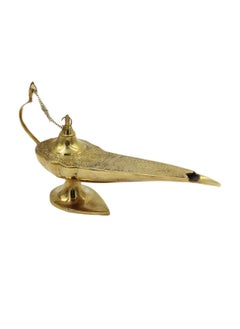Antique Museum Brass Jinny Lamp Flower Carving Work 12 Inch  - Image 2