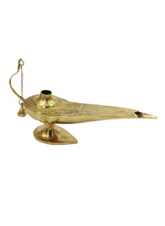 Antique Museum Brass Jinny Lamp Flower Carving Work 12 Inch  - Image 4