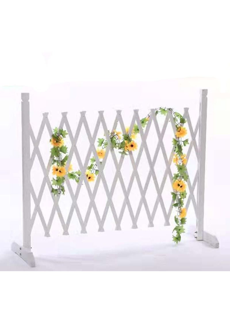 Generic FFD Portable Expandable Wooden Fence Climbing Plant Helps Trellis Pet Nursery Fence For Garden Patio Lawn White 4pcs  - Image 4